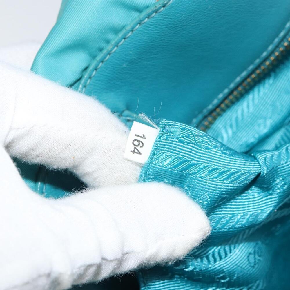 PRADA Hand Bag Nylon Light Blue Gold Auth ka1374 - Picture 12 of 16